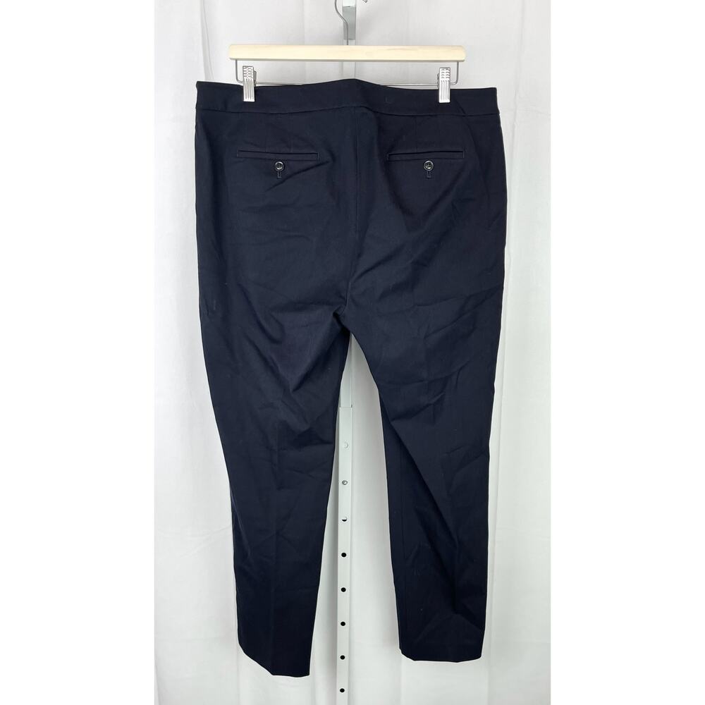 TALBOTS Size 16 Flat Front Side Zip Chatham Pants Stretch Cotton Blend Navy Blue - Picture 2 of 9